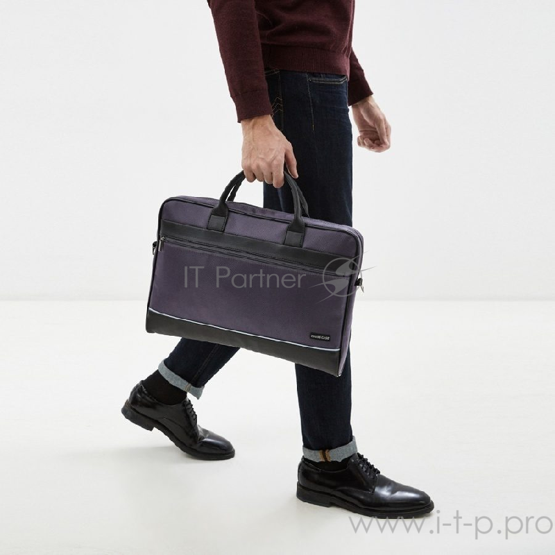 Сумка для ноутбука CROSS CASE CC17-014 чёрно-серая (17.3, нейлон, искусственная кожа)