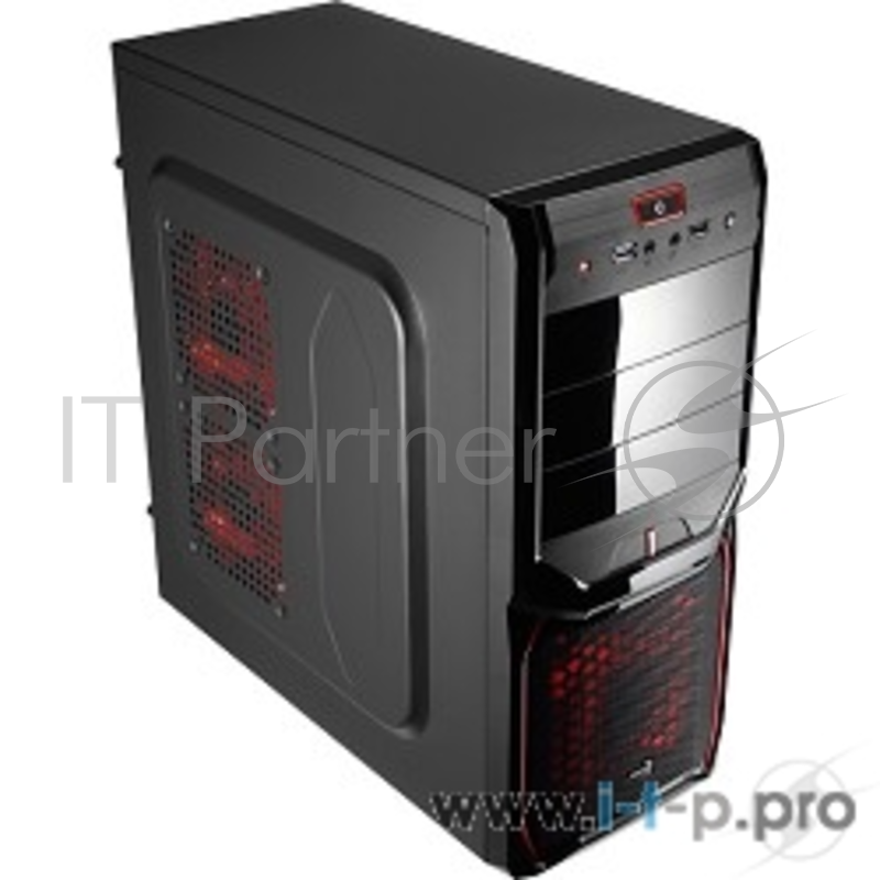 Корпус Miditower Aerocool V3X Advanced Devil Red Edition, ATX, черно-красный (без БП) EN57400