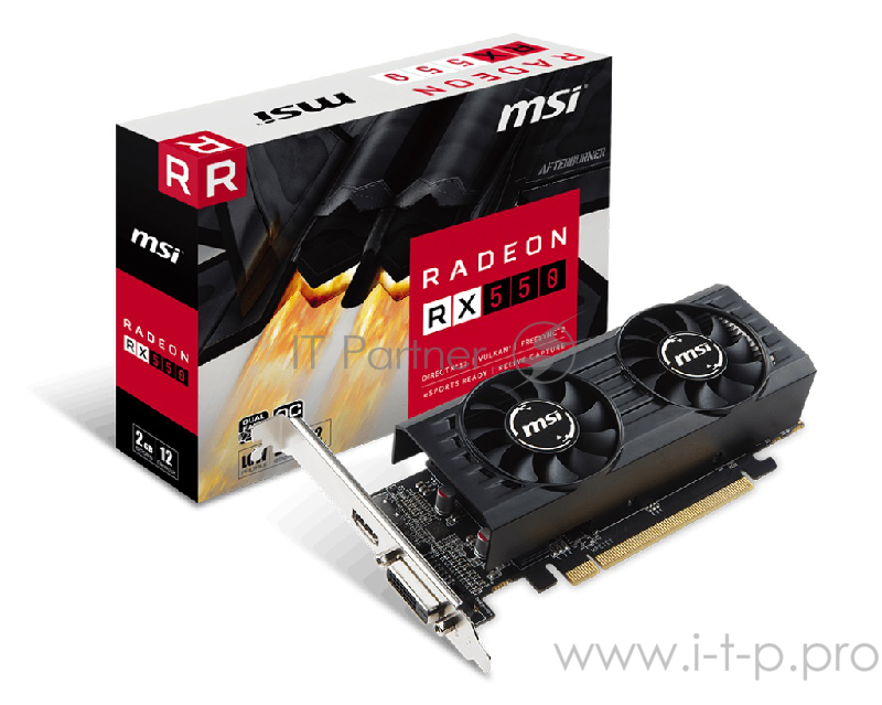 Видеокарта MSI AMD Radeon RX 550 2GT LP OC RX 550 2GB GDDR5 PCIE16