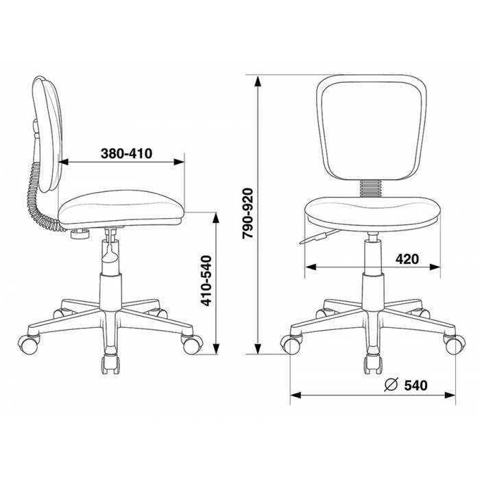 Кресло детское Бюрократ CH-W204NX/BLUE голубой TW-55 (пластик белый)