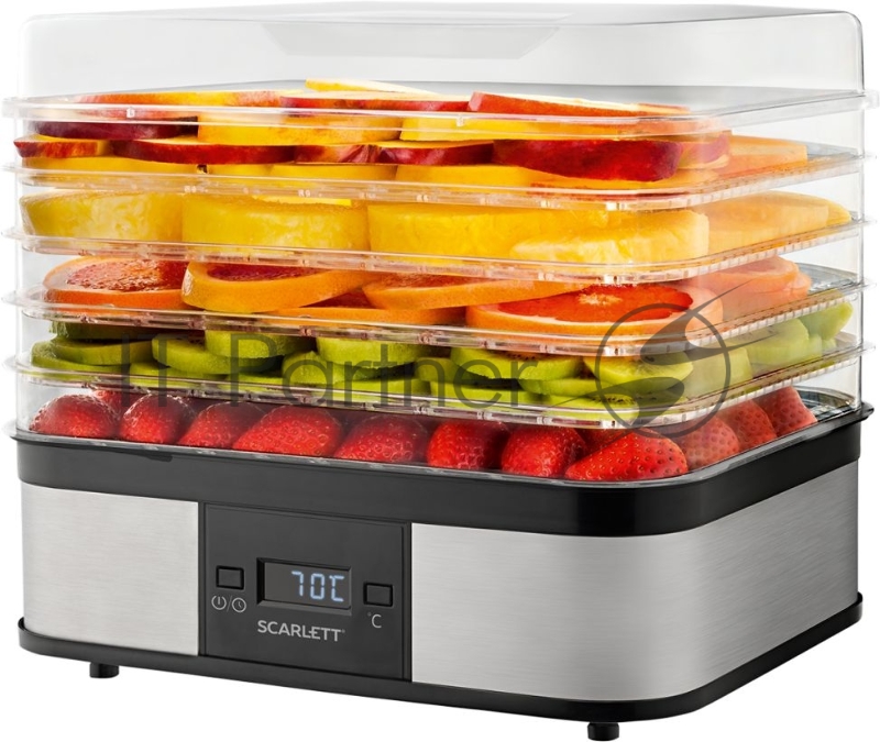 Сушка для фруктов и овощей Scarlett SC-FD421T19 5под. 245Вт нержавеющая сталь