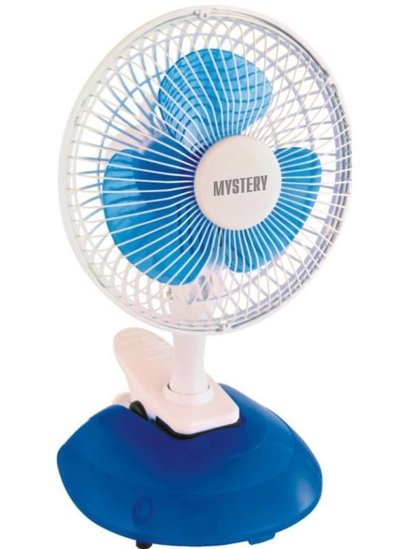 Вентилятор напольный MYSTERY MSF-2443 Потребляемая мощность: 15 Вт. 3 лопасти. 2 скорости, подставка-прищепка