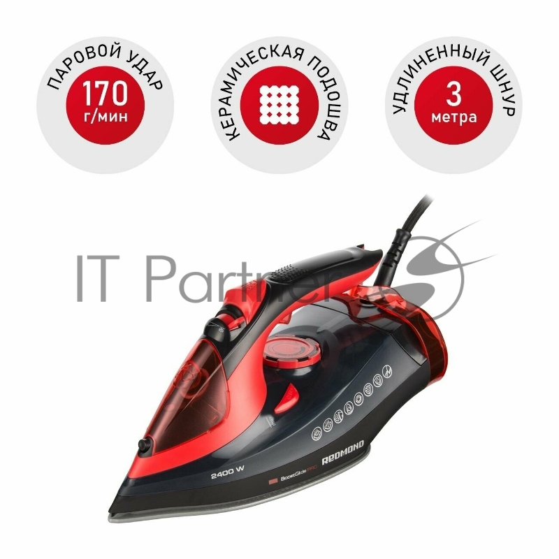 Утюг Redmond RI-C283 2400Вт красный/черный
