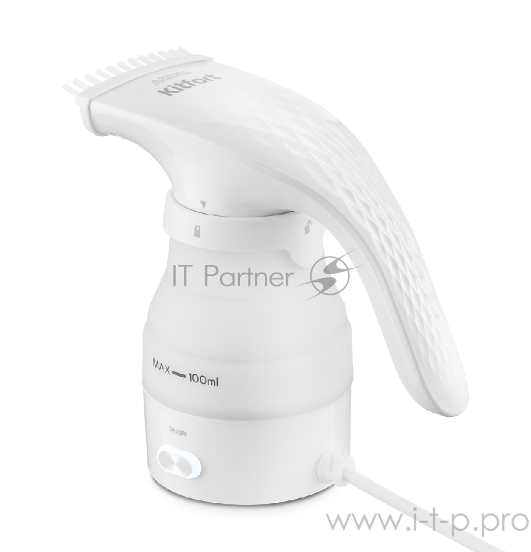 Ручной отпариватель Kitfort 955-1-КТ Мощность 420–600 Вт / 500–600 Вт.Подача пара 13 ± 3 г/мин.белый