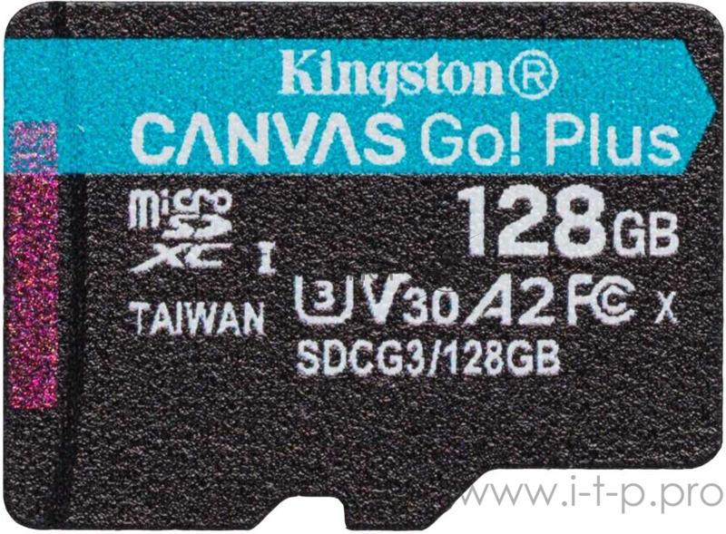 Карта памяти Kingston 128GB microSDXC Canvas Go Plus 170R A2 U3 V30 Single Pack w/o ADP EAN: 740617301243