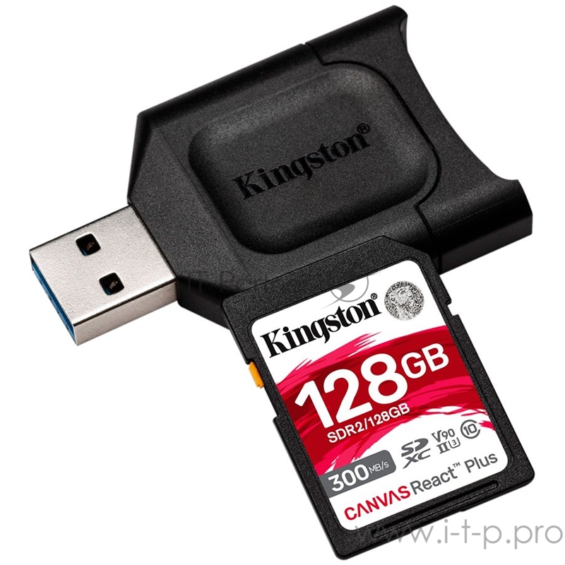Карта памяти Kingston 128GB SDXC React Plus SDR2 + MLP SD Reader EAN: 740617302912