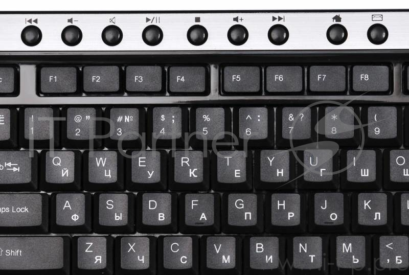 Клавиатура Oklick 380M черный/серебристый USB Multimedia