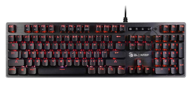 Клавиатура A4 Bloody B760 механическая черный/оранжевый USB for gamer LED