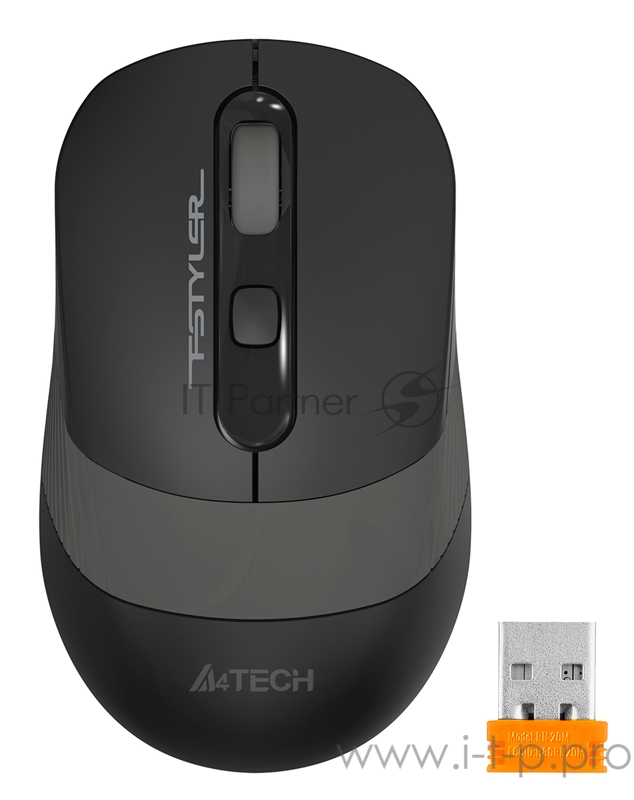Мышь A4 Fstyler FG10S черный/серый оптическая (2000dpi) silent беспроводная USB (4but)