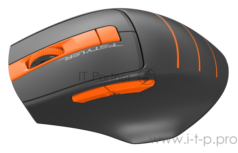 Мышь A4 Fstyler FG30S серый/оранжевый оптическая (2000dpi) silent беспроводная USB (6but)