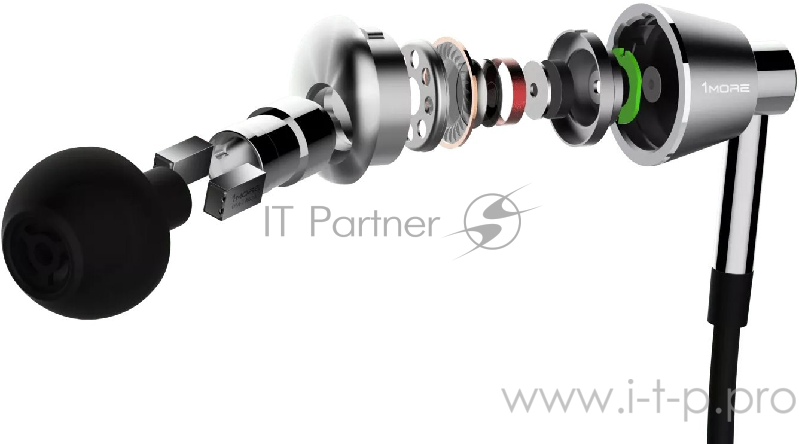 Наушники 1MORE E1001BT-Gray/Silver внутриканальные с микрофоном,20 - 40000 Гц,99 дБ,32 Ом,BT 4.2,Micro-USB