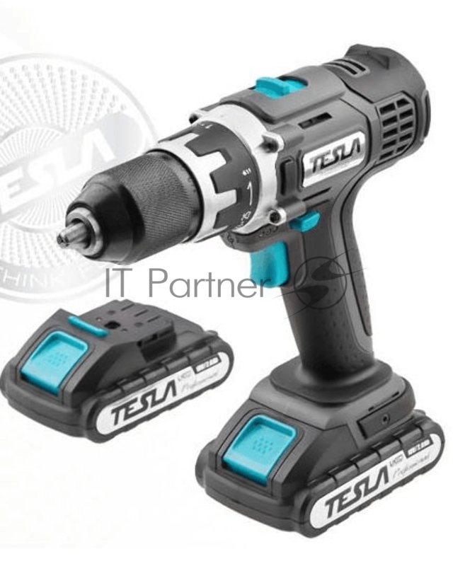 Аккум.дрель TESLA TCD182DC 18В 2x2.0Ач LiION 13мм 0-400/0-1500об/мин 55Нм 1ч кейс