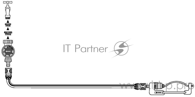 Дождеватель Gardena Aqua S + 1169-20 осцилирующий (в комп.:2 предмета) черный (18701-34.000.00)