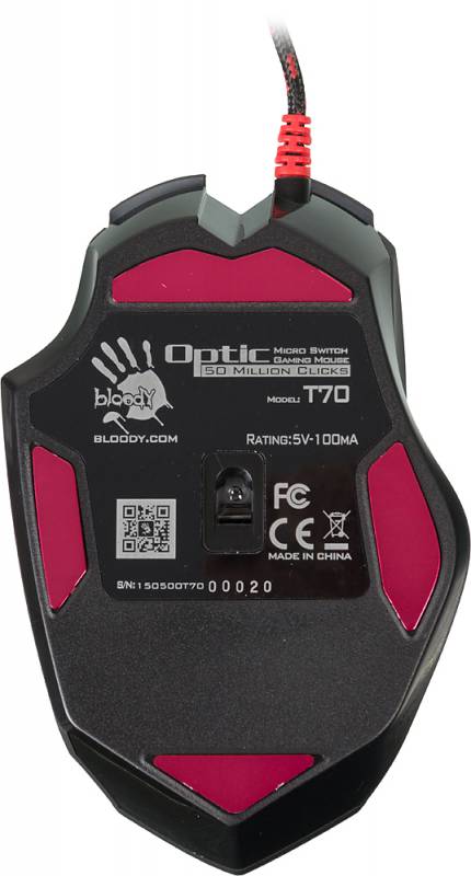 Мышь A4Tech Bloody Winner T70 черный/серый USB, оптическая (4000dpi) USB2.0 игровая (8but)