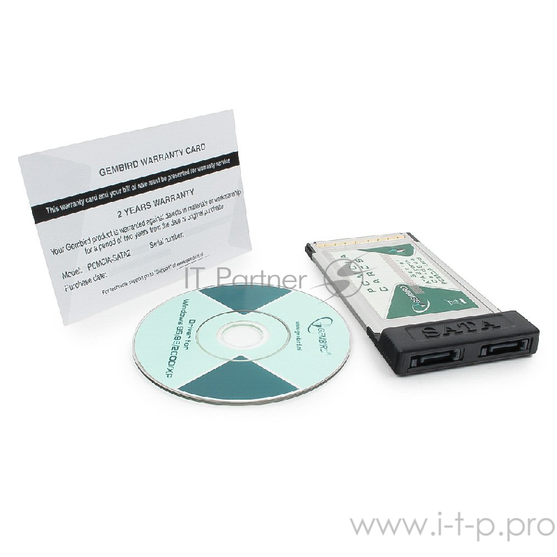 Контроллер Gembird CardBus PCMCIA на 2 SATA порта