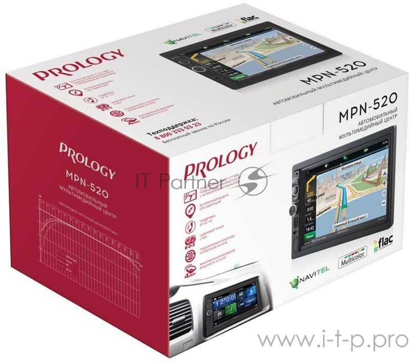 Автомагнитола Prology MPN-520 2DIN 4x55Вт ПО:Navitel