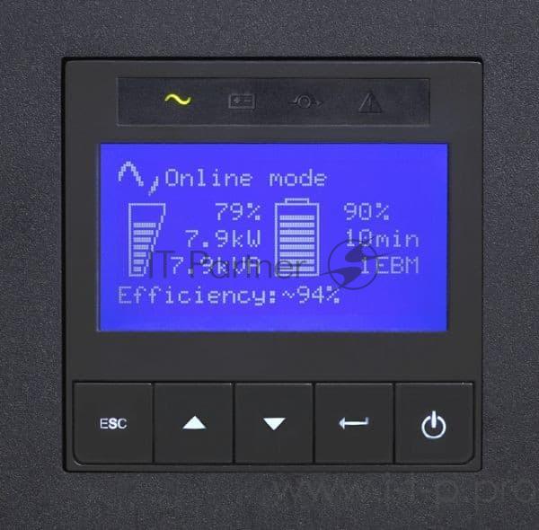 ИБП Eaton 9SX 11000i, онлайн, конструктив корпуса стоечный/башня, 11000VA, 10000W, розетки Schuko шт., клеммная колодка, USB RS232 DB9 REPO, ёмкость батарей в комплекте идёт EBM, ШхГхВ 260х700х440мм., вес 86кг., 2 года. Eaton 9SX 11000i