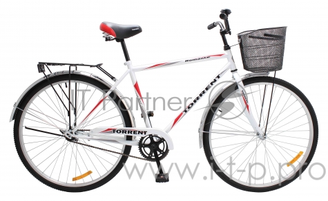 Велосипед Torrent Romantic (рама сталь 20, дорожный, 1скорость, колеса 28д., корзина) (28 / 20 / Белый)