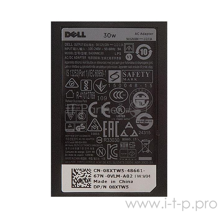 Блок питания для Dell 5V, 12V, 20V, 2A, 1.5A, 30W Type-C