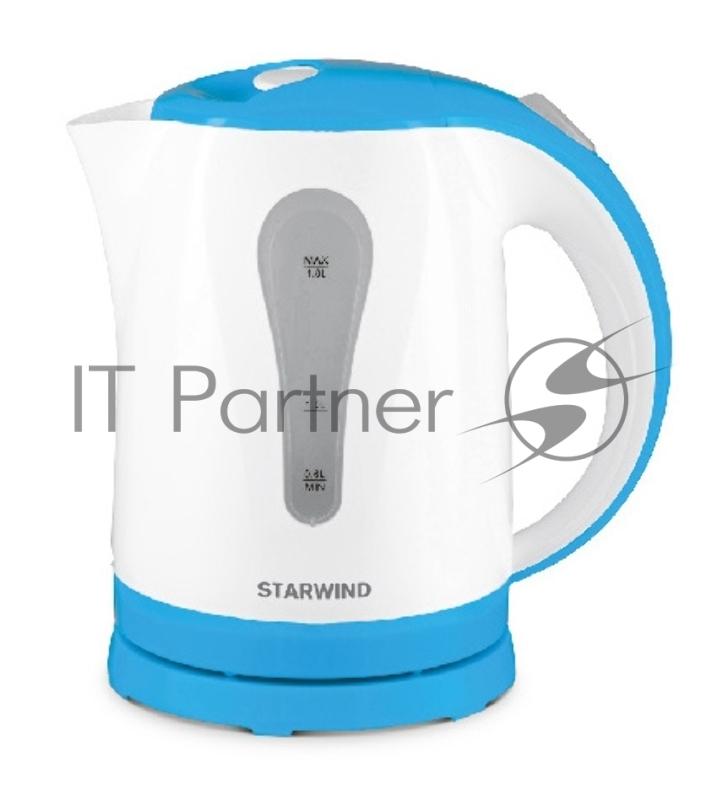 Чайник электрический Starwind SKP1217 1.8л. 2200Вт белый/голубой (корпус: пластик)
