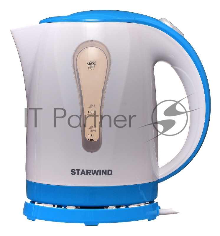 Чайник электрический Starwind SKP1217 1.8л. 2200Вт белый/голубой (корпус: пластик)