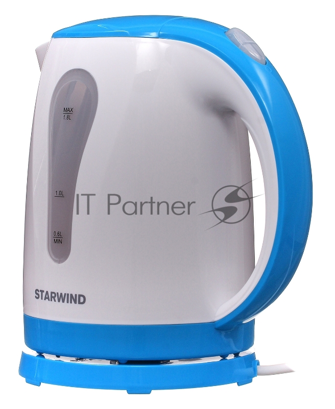 Чайник электрический Starwind SKP1217 1.8л. 2200Вт белый/голубой (корпус: пластик)