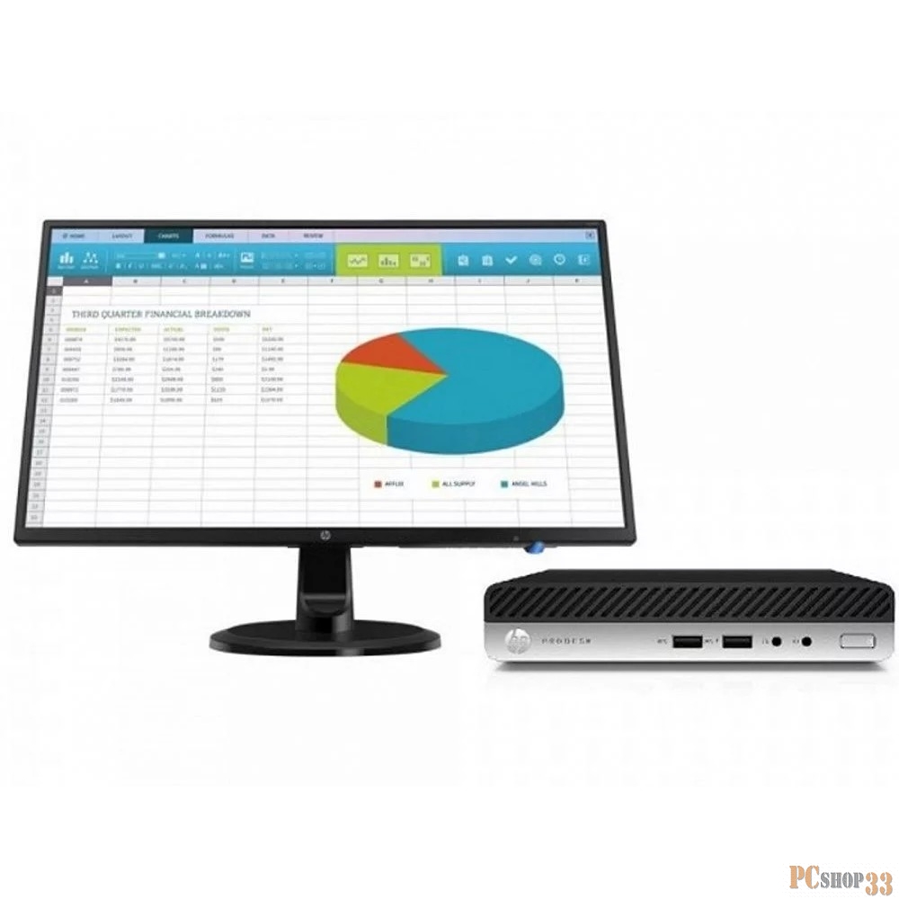HP Bundle ProDesk 400 G5 Mini Core i5-9500T,8GB,256GB M.2,Slim kbd/mouseStand,Intel 9560 AC 2x2 BT,HDMI Port,Win10Pro(64-bit),1-1-1 Wty +HP Monitor N2