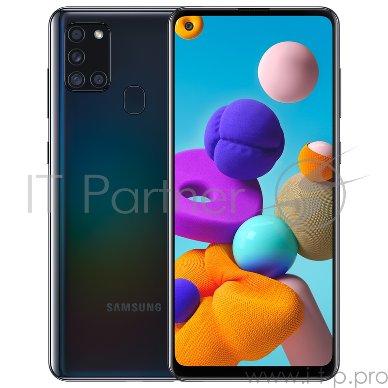 Смартфон Samsung SM-A217F Galaxy A21s 32Gb черный моноблок 3G 4G 6.5 720x1600 Android 10 48Mpix 802.11 a/b/g/n/ac NFC GPS GSM900/1800 GSM1900 TouchSc MP3