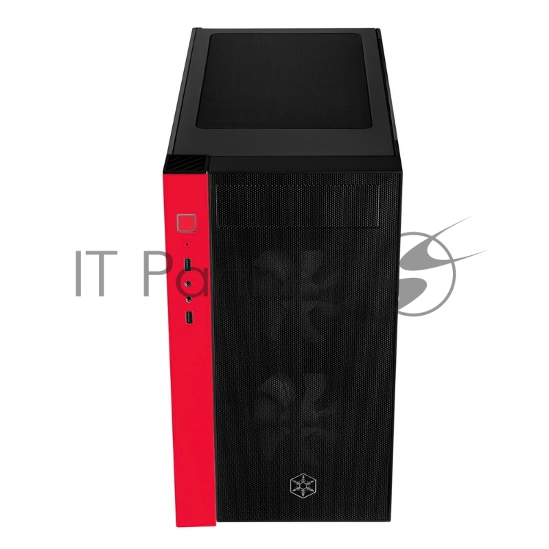 Корпус SilverStone SST-RL08BR-RGB черно-красный (ATX, закаленное стекло, RGP fan, 2xUSB 3.0, HD Audio)