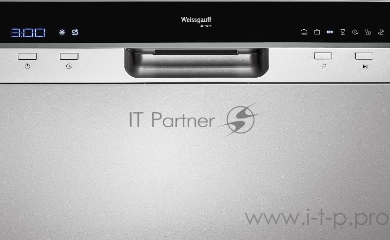 Посудомоечная машина Weissgauff Компактная отдельностоящая посудомоечная машина, 6 комплектов, 7 программ, аквастоп, серебристый