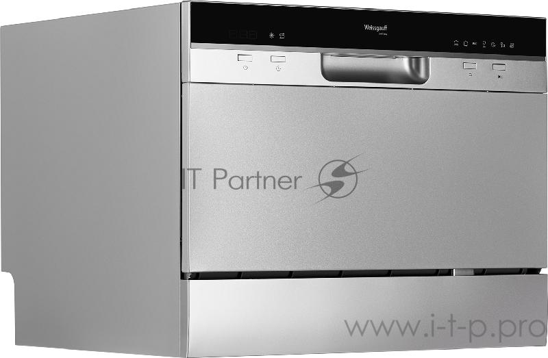 Посудомоечная машина Weissgauff Компактная отдельностоящая посудомоечная машина, 6 комплектов, 7 программ, аквастоп, серебристый