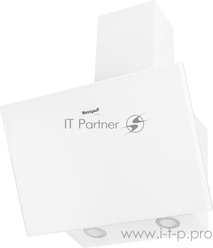 Вытяжки Weissgauff Tau60T CWH белый наклонная, 60см, 1000 м3, поверхность:стекло, сенсорное управление