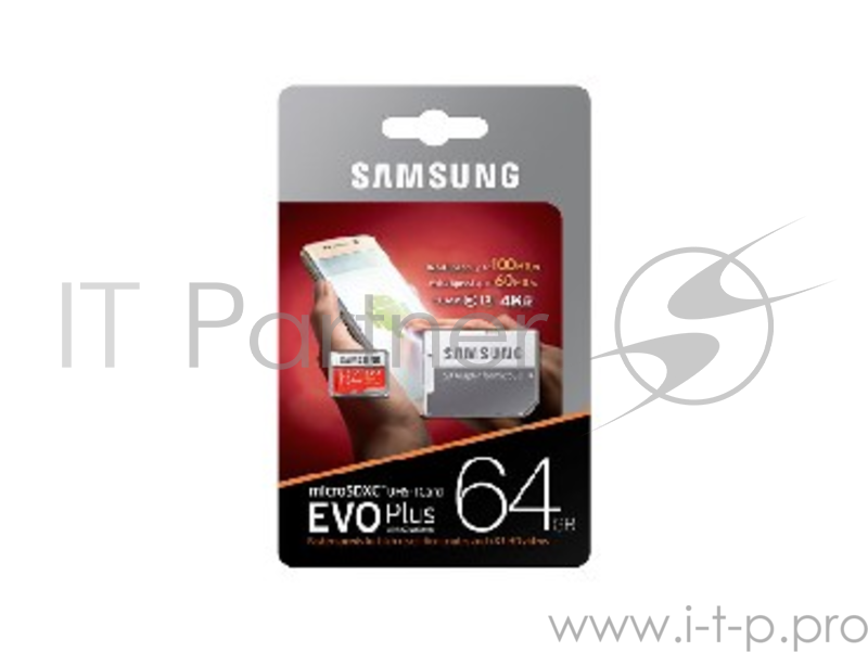 Флэш карта SAMSUNG MICROSDXC 64GB EVO PLUS V2 UHS-I U3 + адаптер (MB-MC64GA/RU) Samsung MB-MC64GA - microSDXC, 64 Гб, скорость чтения 100 Мб/с, скорость записи 90 Мб/с, UHS Class 3