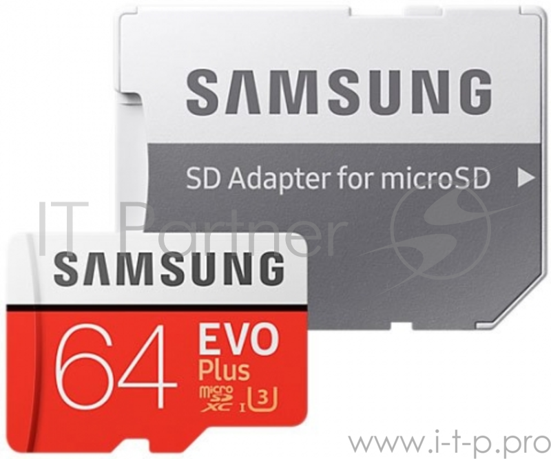Флэш карта SAMSUNG MICROSDXC 64GB EVO PLUS V2 UHS-I U3 + адаптер (MB-MC64GA/RU) Samsung MB-MC64GA - microSDXC, 64 Гб, скорость чтения 100 Мб/с, скорость записи 90 Мб/с, UHS Class 3