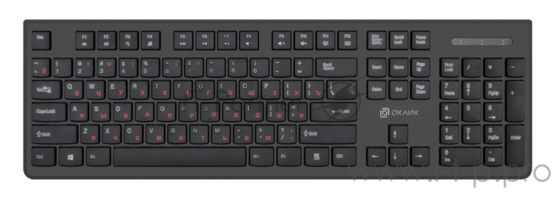 Клавиатура Oklick 505M черный USB slim