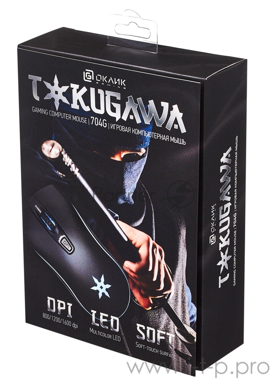 Мышь Oklick 704G TOKUGAWA черный оптическая (1600dpi) USB (4but)