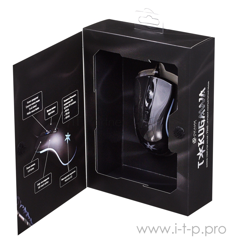 Мышь Oklick 704G TOKUGAWA черный оптическая (1600dpi) USB (4but)