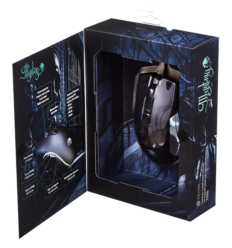 Мышь Oklick 708G MYSTERY черный оптическая (3200dpi) USB (7but)
