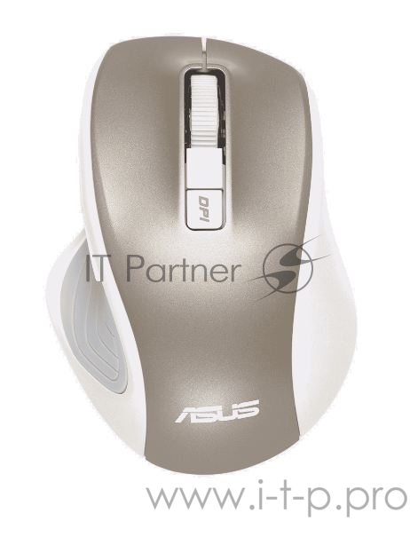 ASUS MW202 беспроводная мышь бело-золотистая (RF 2.4GHz, 4000 dpi, USB, 5 кнопокl, Optical, 90XB066N-BMU020)