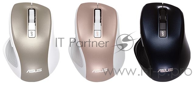 ASUS MW202 беспроводная мышь бело-золотистая (RF 2.4GHz, 4000 dpi, USB, 5 кнопокl, Optical, 90XB066N-BMU020)