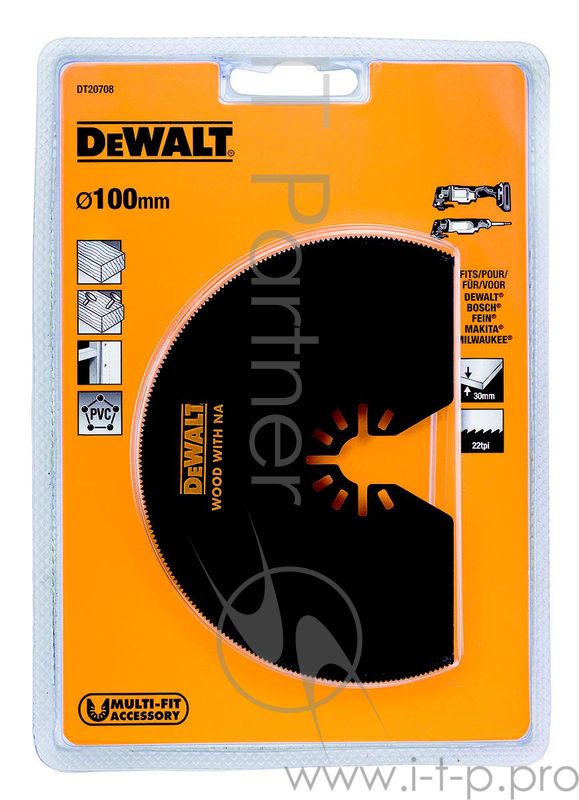 Полотно пильное DEWALT DT20708-QZ для мфи сегм.диск 100мм по дереву с гвоздями гипсокартону пвх