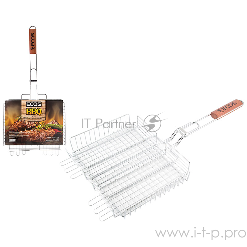 Ecos Решетка для барбекю ECOS RD-102D(глубокая, регулир. глубина, р-р 31х24х5 см, общая длина 65 см)