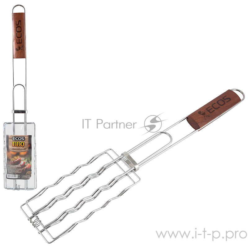 Ecos Решетка для барбекю ECOS RD-169D (для сосисок, р-р 17х8.5 см, общая длина 50 см)