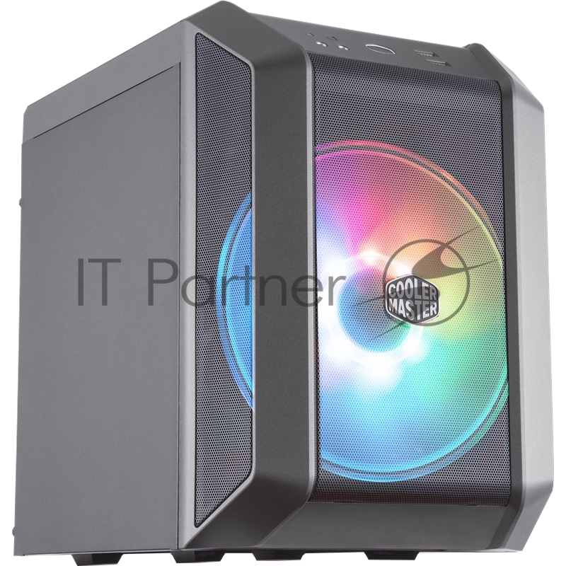 Корпус без БП Cooler Master MasterCase H100 Mesh, USB3.0x2, 1x200 ARGBFan, 1x RGB Controller, Black-Iron Grey, mITX, w/o PSU