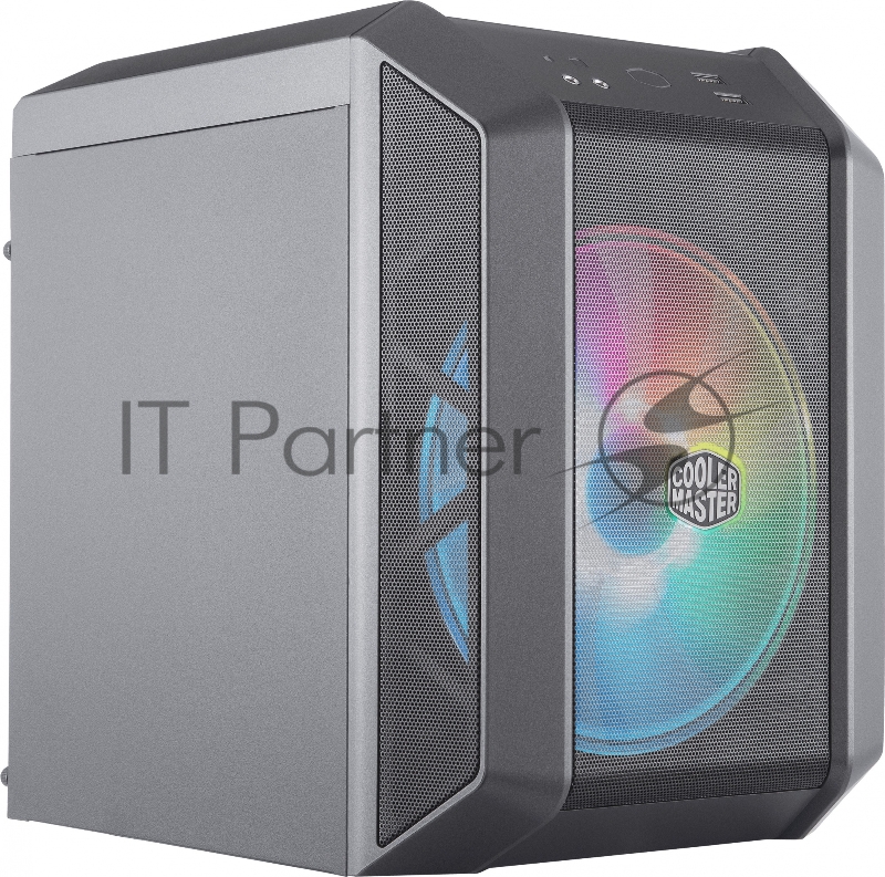 Корпус без БП Cooler Master MasterCase H100 Mesh, USB3.0x2, 1x200 ARGBFan, 1x RGB Controller, Black-Iron Grey, mITX, w/o PSU