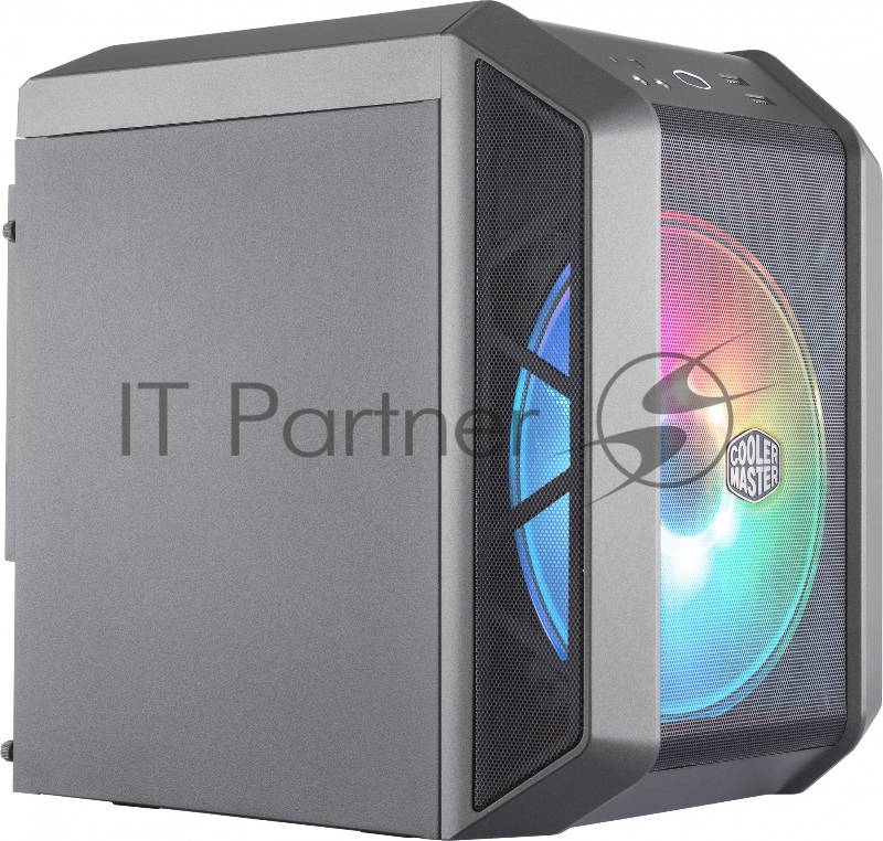 Корпус без БП Cooler Master MasterCase H100 Mesh, USB3.0x2, 1x200 ARGBFan, 1x RGB Controller, Black-Iron Grey, mITX, w/o PSU