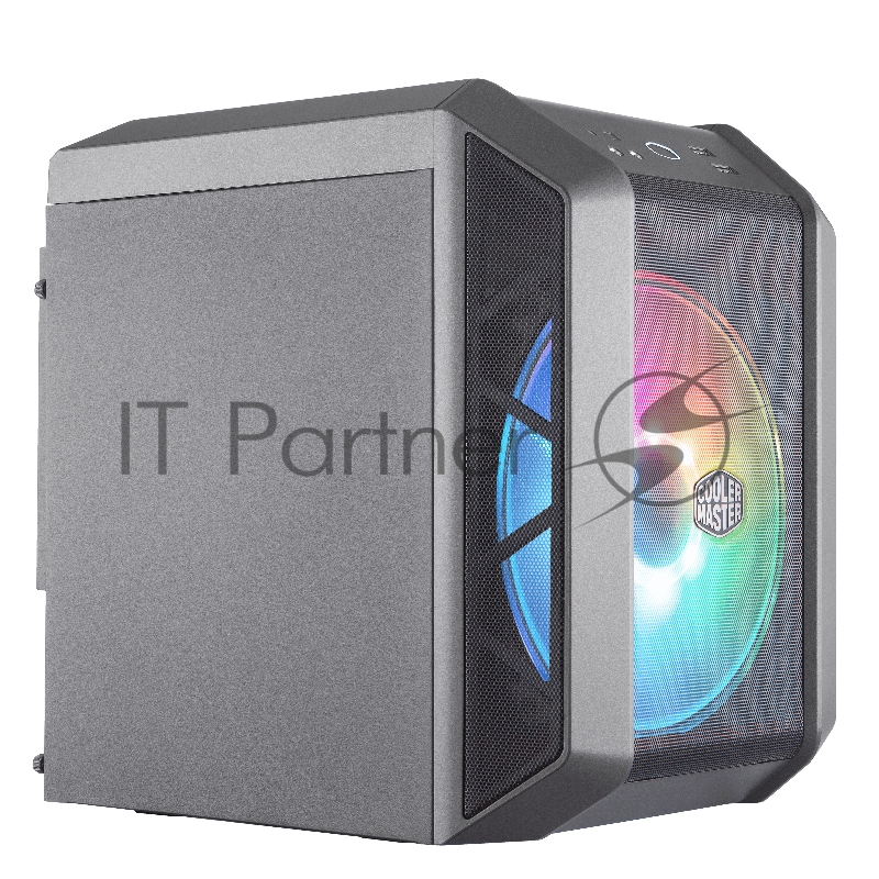 Корпус без БП Cooler Master MasterCase H100 Mesh, USB3.0x2, 1x200 ARGBFan, 1x RGB Controller, Black-Iron Grey, mITX, w/o PSU