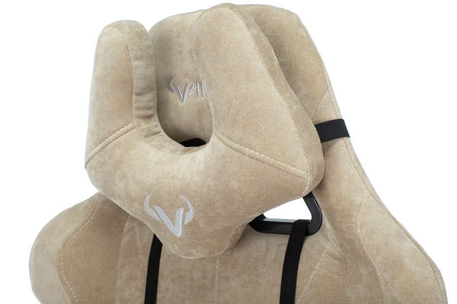 Кресло игровое Бюрократ VIKING KNIGHT LT21 FABRIC песочный крестовина металл