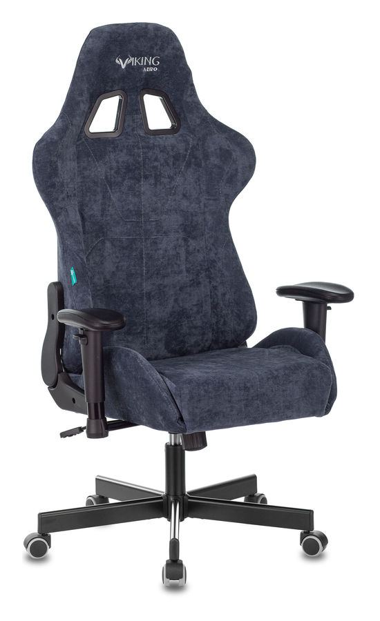 Кресло игровое Бюрократ VIKING KNIGHT LT27 FABRIC синий крестовина металл