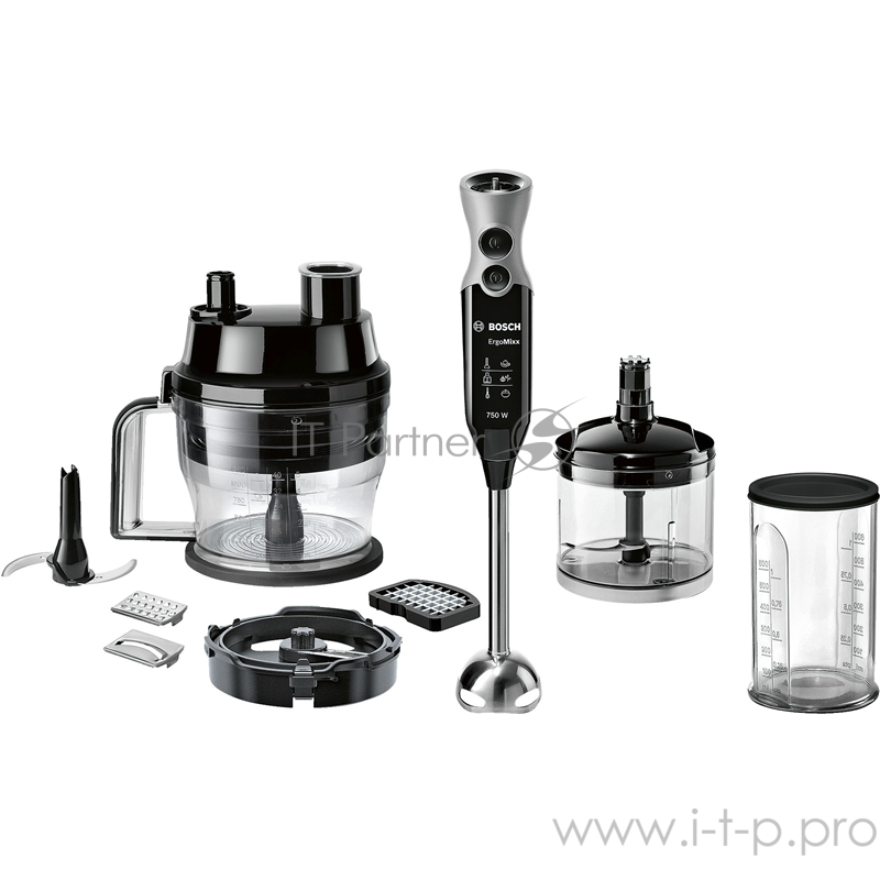 Блендер погружной Bosch MSM671X0 750Вт черный/нержавеющая сталь